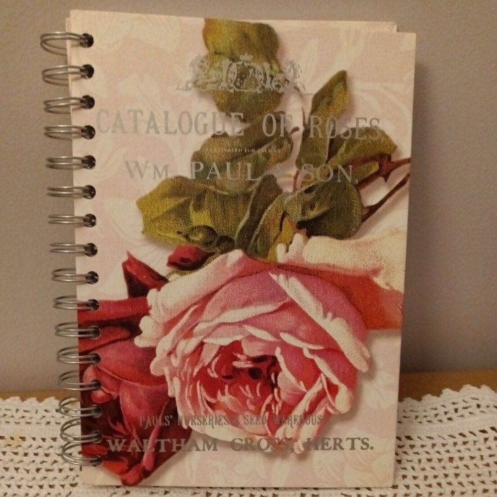 Vintage Blank Book Journal Paula Scaletta Catalogue Of Roses Design Lined